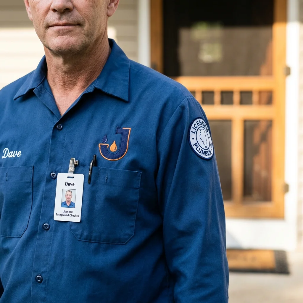 Licensed plumber showing ID badge in Kurtistown, HI
