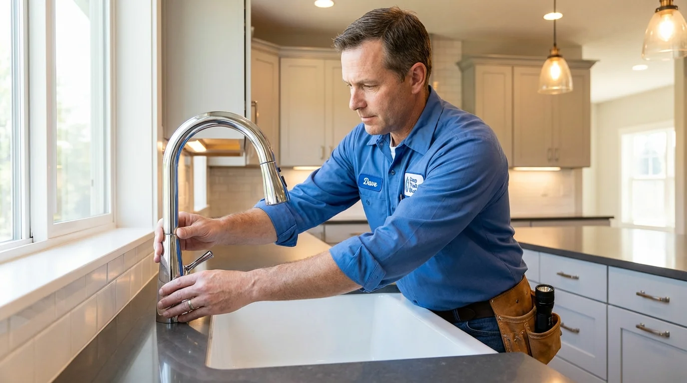 Kitchen faucet installation by Johns Plumbing LLC in Kurtistown
