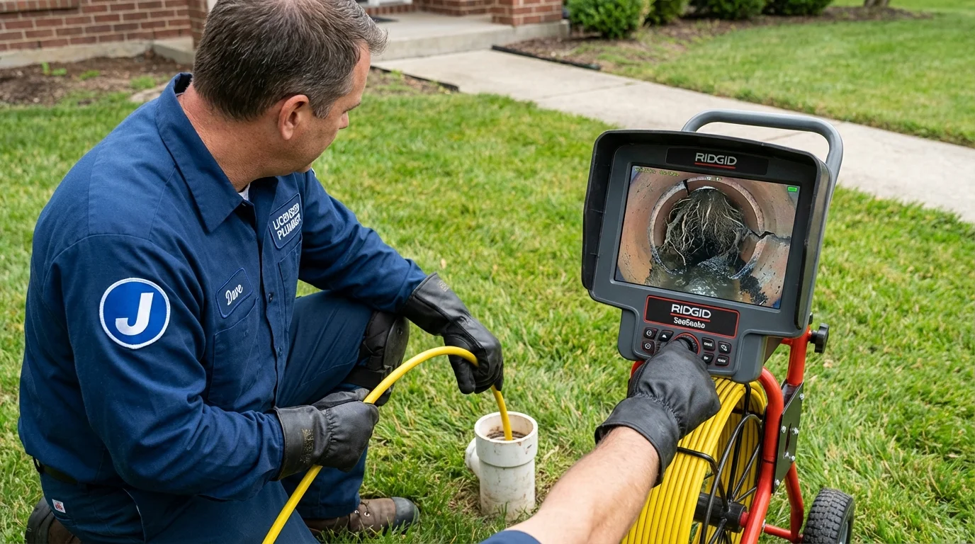 Sewer camera inspection being performed by Johns Plumbing LLC in Kurtistown